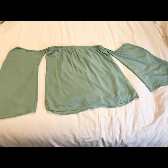 Tobi Edie off the shoulder top in mint - Picture 2 of 3